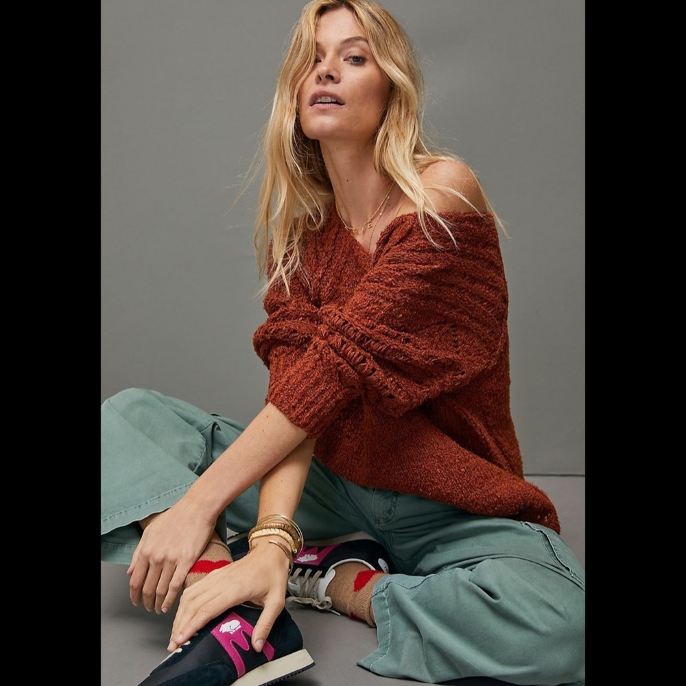 Anthropologie Pilcro Luna Pointelle Tunic Sweater
